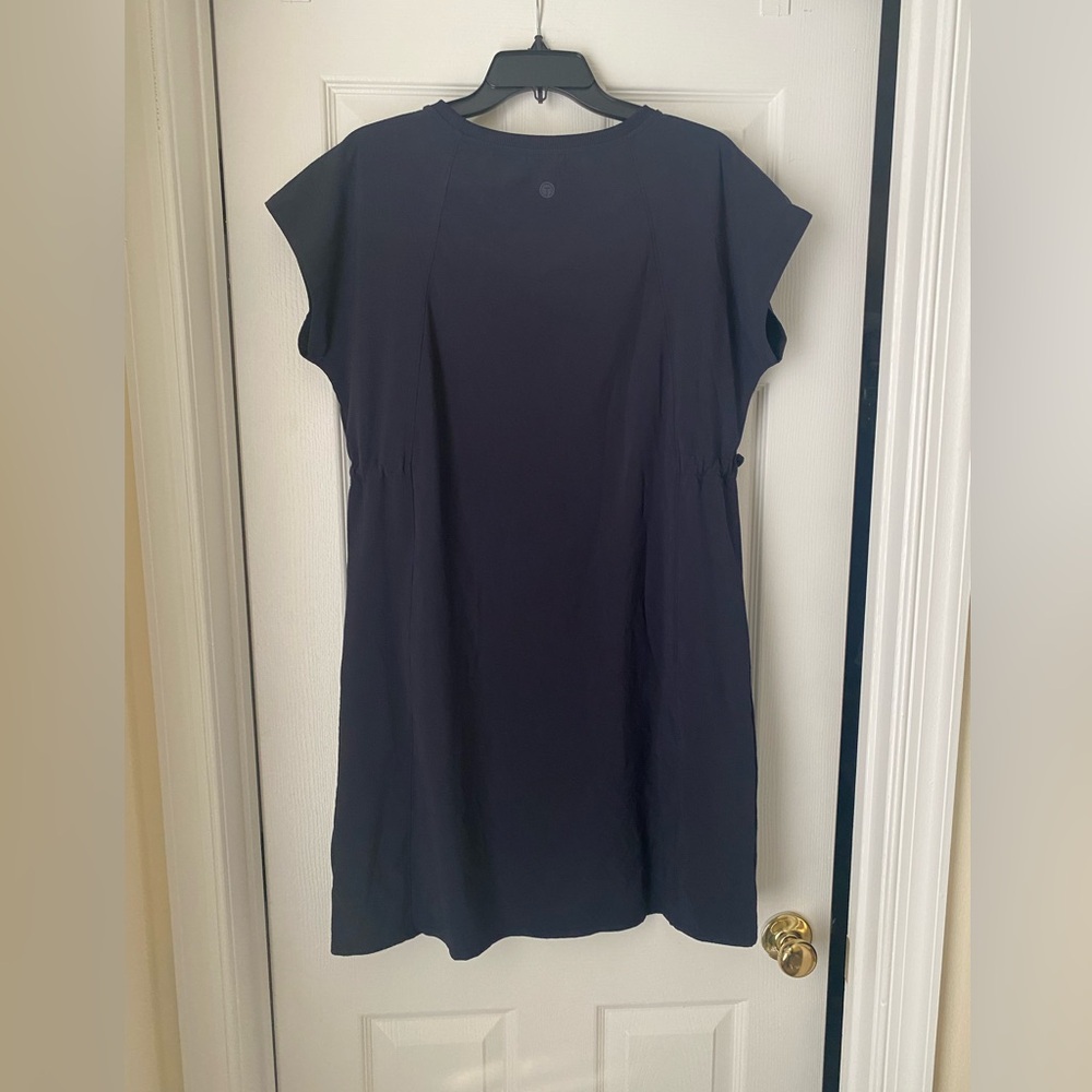 T by Talbots AIRKNIT Stretch Bungee Waist Dress, Navy Blue, Size Medium - Picture 7 of 7